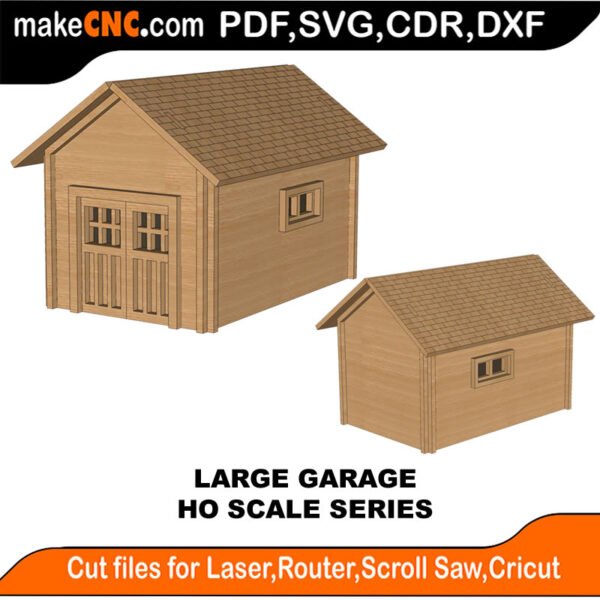 HO Scale Railway Large Garage MakeCNC SVG DXF PDF CDR 3D puzzle pattern product image