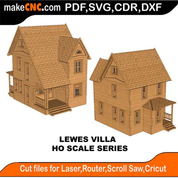 HO Scale Railway Lewes Villa MakeCNC SVG DXF PDF CDR 3D puzzle pattern product image