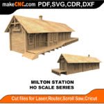 HO Scale Railway Milton Station MakeCNC SVG DXF PDF CDR 3D puzzle pattern product image