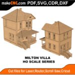 HO Scale Railway Milton Villa MakeCNC SVG DXF PDF CDR 3D puzzle pattern product image