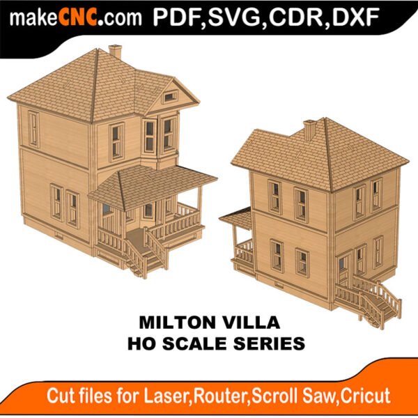 HO Scale Railway Milton Villa MakeCNC SVG DXF PDF CDR 3D puzzle pattern product image