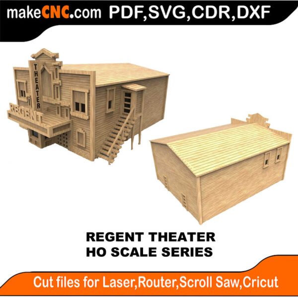 HO Scale Railway Regent Theater MakeCNC SVG DXF PDF CDR 3D puzzle pattern product image