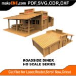 HO Scale Railway Roadside Diner MakeCNC SVG DXF PDF CDR 3D puzzle pattern product image