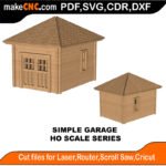 HO Scale Railway Simple Garage MakeCNC SVG DXF PDF CDR 3D puzzle pattern product image