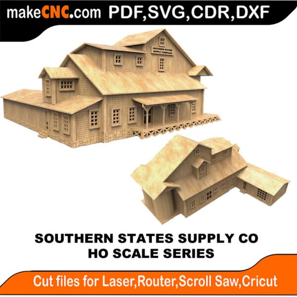 HO Scale Southern States Supply MakeCNC SVG DXF PDF CDR 3D puzzle pattern product image