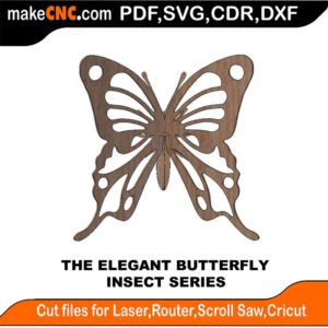 Insects Elegant Butterfly MakeCNC SVG DXF PDF CDR 3D puzzle pattern product image