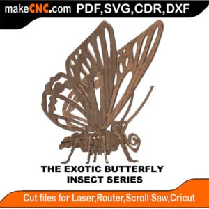 Insects Exotic Butterfly MakeCNC SVG DXF PDF CDR 3D puzzle pattern product image
