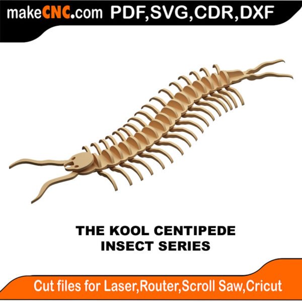 Insects Kool Centipede MakeCNC SVG DXF PDF CDR 3D puzzle pattern product image