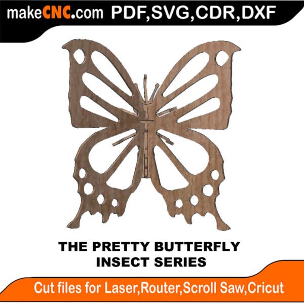 Insects Pretty Butterfly MakeCNC SVG DXF PDF CDR 3D puzzle pattern product image