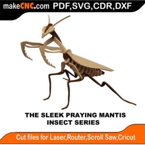 Insects Sleek Praying Mantis MakeCNC SVG DXF PDF CDR 3D puzzle pattern product image