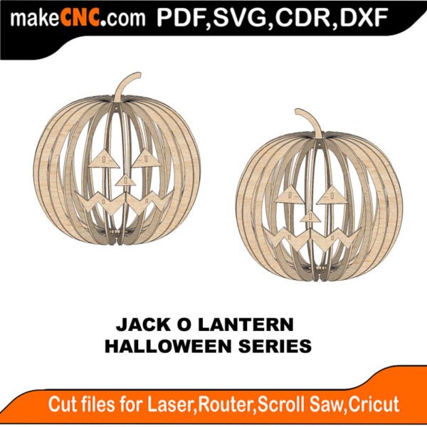 Jack O Lantern MZST MakeCNC SVG DXF PDF CDR 3D puzzle pattern product image