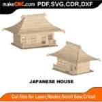 Japanese House MZST MakeCNC SVG DXF PDF CDR 3D puzzle pattern product image