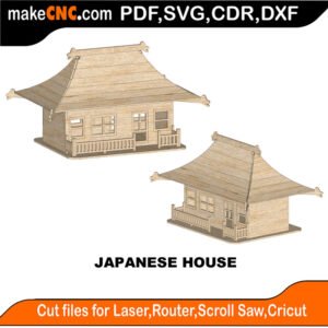 Japanese House MZST MakeCNC SVG DXF PDF CDR 3D puzzle pattern product image