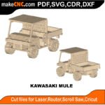 Kawasaki Mule MZST MakeCNC SVG DXF PDF CDR 3D puzzle pattern product image