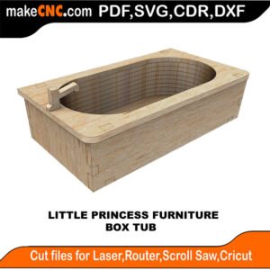 LP DH Furniture Box Tub MakeCNC SVG DXF PDF CDR 3D puzzle pattern product image