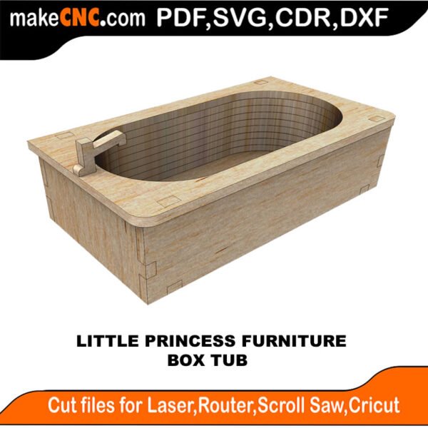 LP DH Furniture Box Tub MakeCNC SVG DXF PDF CDR 3D puzzle pattern product image