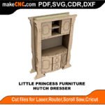 LP DH Furniture Hutch Dresser MakeCNC SVG DXF PDF CDR 3D puzzle pattern product image
