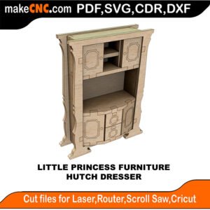 LP DH Furniture Hutch Dresser MakeCNC SVG DXF PDF CDR 3D puzzle pattern product image