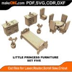 LP DH Furniture Set Five MakeCNC SVG DXF PDF CDR 3D puzzle pattern product image