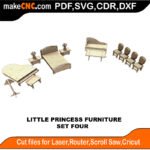 LP DH Furniture Set Four MakeCNC SVG DXF PDF CDR 3D puzzle pattern product image
