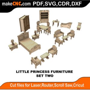 LP DH Furniture Set Two MakeCNC SVG DXF PDF CDR 3D puzzle pattern product image