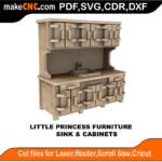 LP DH Furniture Sink Cabinets MakeCNC SVG DXF PDF CDR 3D puzzle pattern product image