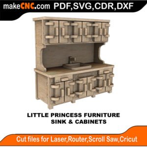 LP DH Furniture Sink Cabinets MakeCNC SVG DXF PDF CDR 3D puzzle pattern product image