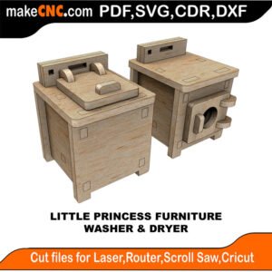 LP DH Furniture Washer Dryer MakeCNC SVG DXF PDF CDR 3D puzzle pattern product image