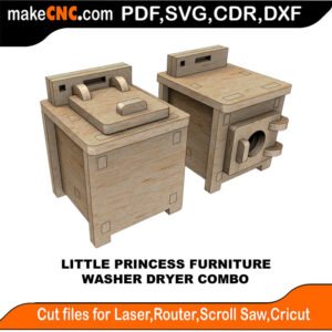 LP DH Furniture Washer Dryer Combo MakeCNC SVG DXF PDF CDR 3D puzzle pattern product image