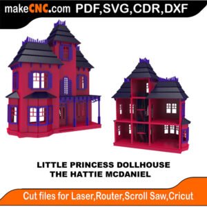 LP DH Hattie McDaniel MakeCNC SVG DXF PDF CDR 3D puzzle pattern product image