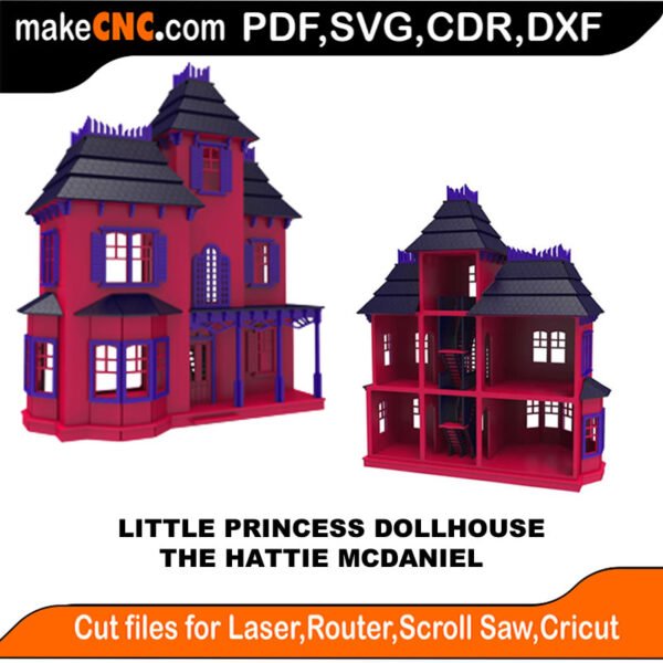 LP DH Hattie McDaniel MakeCNC SVG DXF PDF CDR 3D puzzle pattern product image