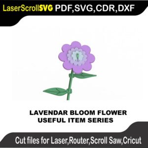 Lavendar Bloom Flower MakeCNC SVG DXF PDF CDR 3D puzzle pattern product image
