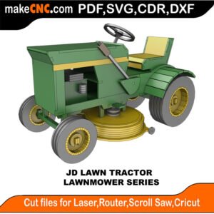 Lawn Mower JD Lawn Tractor MakeCNC SVG DXF PDF CDR 3D puzzle pattern product image
