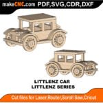 LittleNZ Car MakeCNC SVG DXF PDF CDR 3D puzzle pattern product image