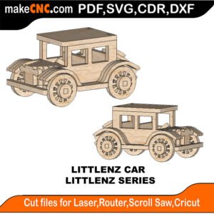 LittleNZ Car MakeCNC SVG DXF PDF CDR 3D puzzle pattern product image