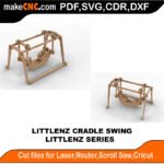 LittleNZ Cradle Swing MakeCNC SVG DXF PDF CDR 3D puzzle pattern product image