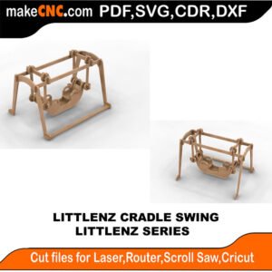 LittleNZ Cradle Swing MakeCNC SVG DXF PDF CDR 3D puzzle pattern product image