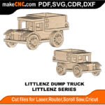 LittleNZ Dump Truck MakeCNC SVG DXF PDF CDR 3D puzzle pattern product image