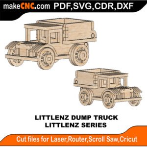 LittleNZ Dump Truck MakeCNC SVG DXF PDF CDR 3D puzzle pattern product image