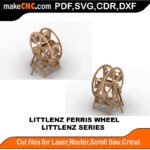 LittleNZ Ferris Wheel MakeCNC SVG DXF PDF CDR 3D puzzle pattern product image