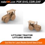 LittleNZ Tractor MakeCNC SVG DXF PDF CDR 3D puzzle pattern product image