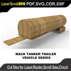 Mack Tanker Trailer MakeCNC SVG DXF PDF CDR 3D puzzle pattern product image