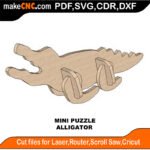 Mini Puzzle Alligator MakeCNC SVG DXF PDF CDR 3D puzzle pattern product image