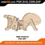 Mini Puzzle Ant MakeCNC SVG DXF PDF CDR 3D puzzle pattern product image