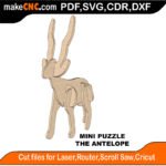 Mini Puzzle Antelope MakeCNC SVG DXF PDF CDR 3D puzzle pattern product image