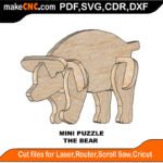 Mini Puzzle Bear MakeCNC SVG DXF PDF CDR 3D puzzle pattern product image