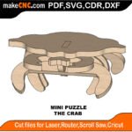 Mini Puzzle Crab MakeCNC SVG DXF PDF CDR 3D puzzle pattern product image