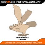 Mini Puzzle Falcon MakeCNC SVG DXF PDF CDR 3D puzzle pattern product image