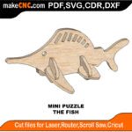 Mini Puzzle Fish MakeCNC SVG DXF PDF CDR 3D puzzle pattern product image