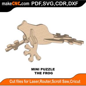 Mini Puzzle Frog MakeCNC SVG DXF PDF CDR 3D puzzle pattern product image